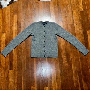Ralph Lauren Gray Merino Wool Angora Blend Cardigan Sweater – Size Small